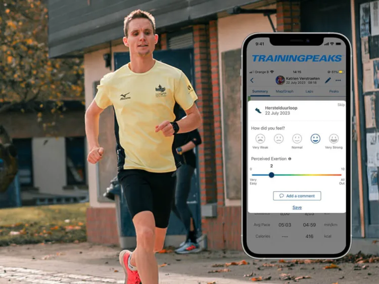 Trainingpeaks app na het lopen